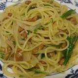 納豆と水菜の和風パスタ